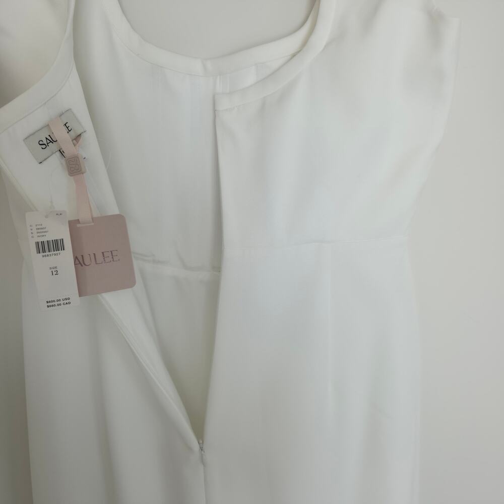 SAU LEE Ivory Brooke Cap Sleeve Crepe Corset Mermaid Maxi Gown Dress 12 NWT+I - Picture 10 of 12